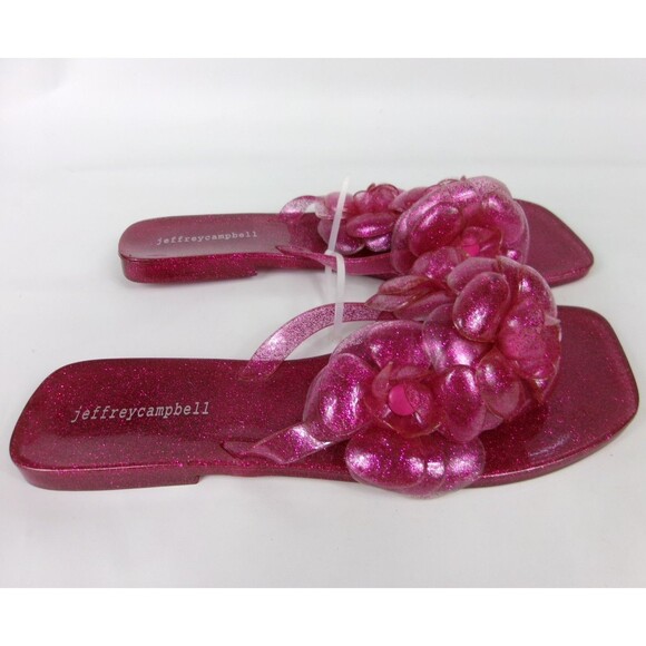 Jeffrey Campbell Floralee Jelly Slide Sandals Pink Women's Size 10 EU 40 New - Picture 2 of 6